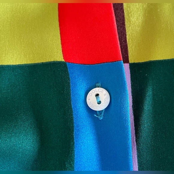 DOLCE & GABBANA fitted silk satin button down shirt blouse. Pristine. Sz 38 - Picture 4 of 9